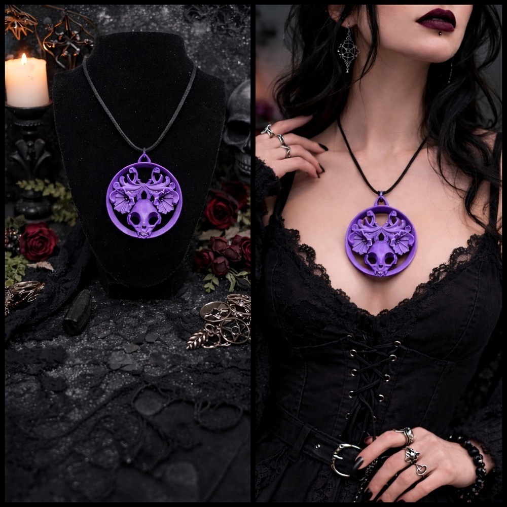 Purple Victorian Gothic Charm Pendant |